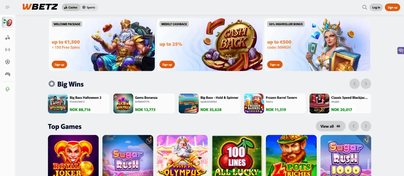 Speel bij WBetz Casino image 1